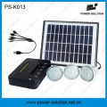 LED Mini Home Solar System with 11V 4W Solar Panel and USB Phone Charger